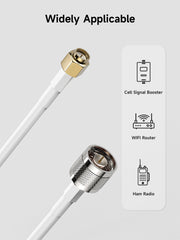 4D-FB Coaxial Cable  SMA Male to N Male 3m(9.84ft) Low Loss Weatherproof Extension Cable for Cell Phone Signal Booster WiFi Router 2G 3G 4G LTE Antenna