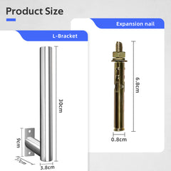 Antenna Pole Mount L-Type for Outdoor Antenna - Universal 12" Length Outside Antenna Mounting Pole for Antenna-Pole Mount Bracket