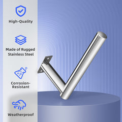 Antenna Pole Mount L-Type for Outdoor Antenna - Universal 12" Length Outside Antenna Mounting Pole for Antenna-Pole Mount Bracket