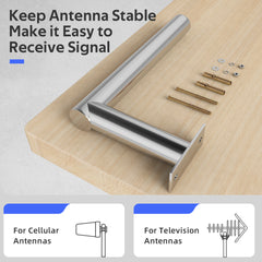 Antenna Pole Mount L-Type for Outdoor Antenna - Universal 12" Length Outside Antenna Mounting Pole for Antenna-Pole Mount Bracket
