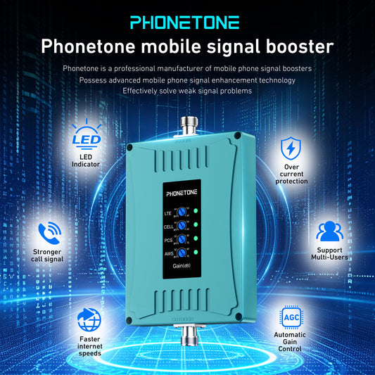 P50 Cell Phone Booster Host Only Without antennas and cales, Support Bands 2, 4, 5, 12, 13 and 17